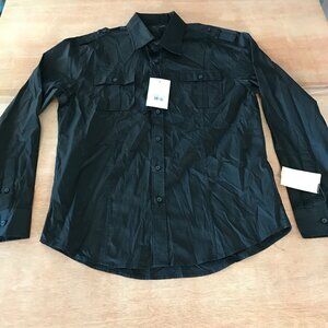 7 Diamonds Heaven's Pearls Shirt Men XL Black Button Up Pocket Long Sleeve NWT